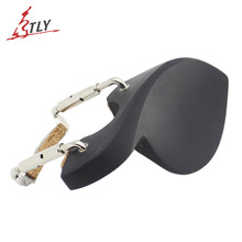 Full Size Zwart Geverfd Hout Viool Chin Rusten Met Zilveren Chinrest Schroef Professionele 1/8 1/4 1/2 3/4 4/4 Viool Onderdelen accessoires