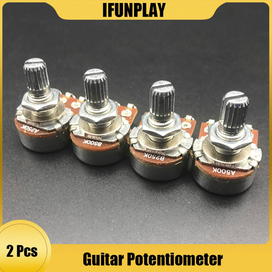 2Pcs A500K/250K Potentiometer Splined Kleine Pot Elektrische Gitaar Bas Effect Amp Tone Volume 15Mm As onderdelen