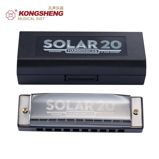 Kongsheng 10 Holes Harmonica Diatonische Blues Harp Mondharmonica Sleutel Van C Reed Muziekinstrument Voor Beginner Zwart Gouden Blauw