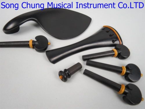 1 set van viool ebbenhout fittingen 4/4, mooie tooien, muziekinstrument deel