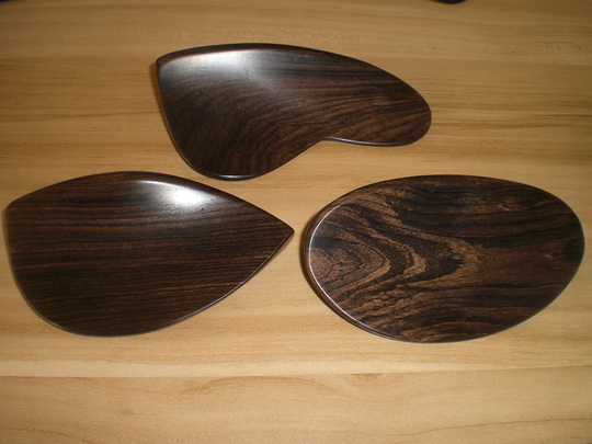 2 Stks Originele Kleur Ebbenhout Viool Chin Rest 4/4 zonder gaten Fiddle parts