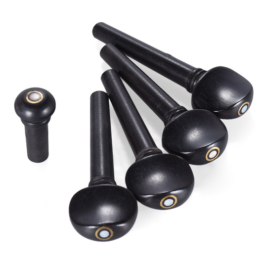 1/8 1/4 1/2 3/4 4/4 1/10 1/32 Grootte Ebbenhout Viool Fiddle Stemsleutels Endpin Set Vervanging Zwart Vervanging zwart