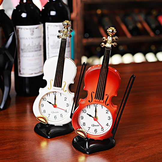 Violin Students Use Alarm Clock Simple European Style Children's Cute Cartoon Bedside Retro Ornament Decoration