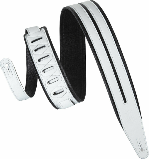 Levys MG317DRS Ledergurte für Gitarren White