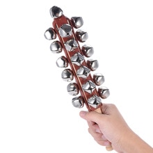 Sleigh Bells Stok Houten Hand Held Met 25 Metalen Jingles Bal Percussion Musical Speelgoed Voor Ktv Party Kids Game