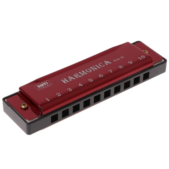 10 gaten Sleutel van C Blues Harmonica Muziekinstrument Educatief Speelgoed met Case 27RD
