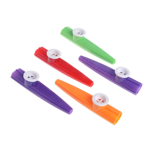 5pcs Gemengde Kleur Orff Plastic Kazoo Harmonica Mond Fluit Kids Party Speelgoed