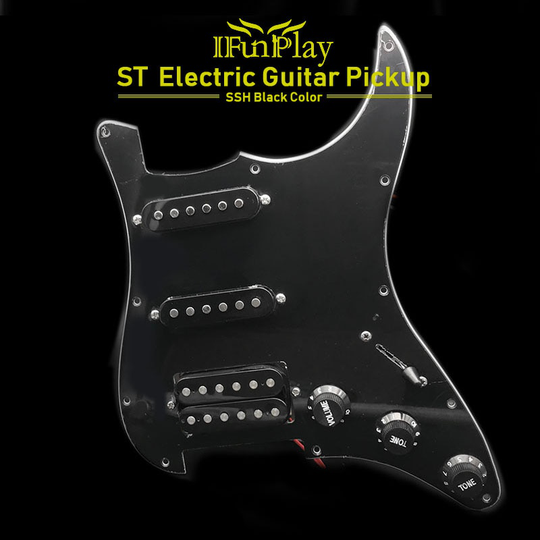 Ssh Geladen Voorbedraad Gitaar Slagplaat Pickup Set 4Ply Pickups Voor Fd St Stijl Gitaar Zwart