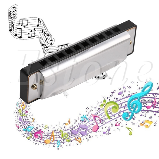 Blues Harmonica 10 Holes Toonsoort C Muziekinstrument Roestvrijstalen & Case Folk & World Harmonica Muziekinstrumenten & gear
