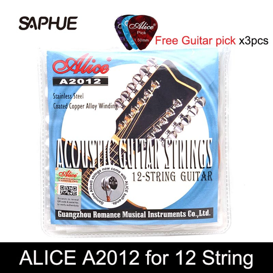 Alice A2012 12 Snaren Akoestische Gitaar Snaren 010-026 Muziekinstrument Gitaar Onderdelen Accessoires 12 Guitarrra Snaren 1 Set