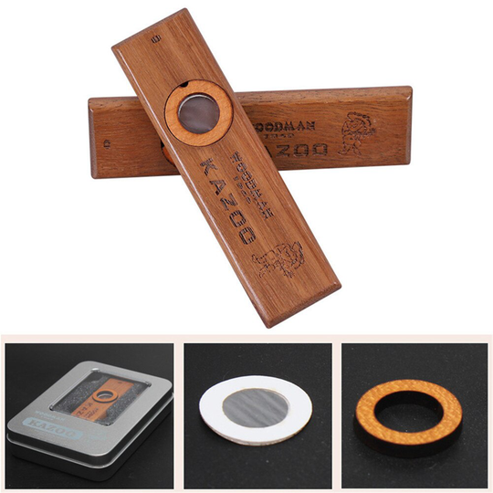 Hout Kazoo Muziekinstrument Ukulele Gitaar Partner Houten Harmonica Met Metalen Doos