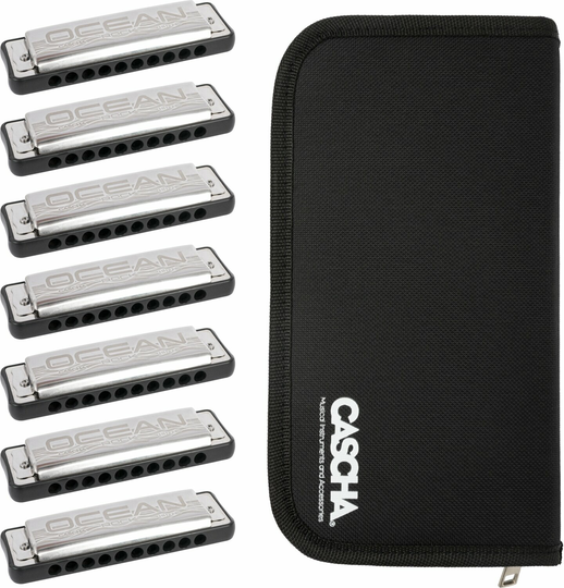 Cascha HH 2299 Ocean Rock Pack 7 BK Diatonisch Mundharmonika