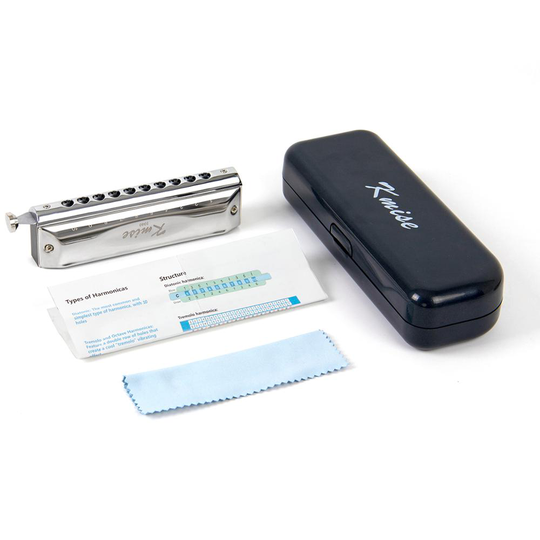 Kmise Chromatische Harmonica Franse Harp Mondharmonica Fosforbrons Sleutel Van C 10 Gaten 40 Tone Met Case