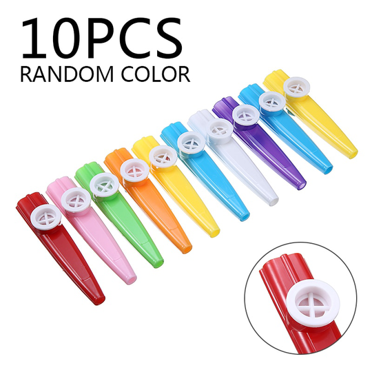 10 Stuks Willekeurige Kleur Plastic Kazoo Mond Fluit Harmonica Instrument Muziek Kids Educatieve Muzikale Speelgoed