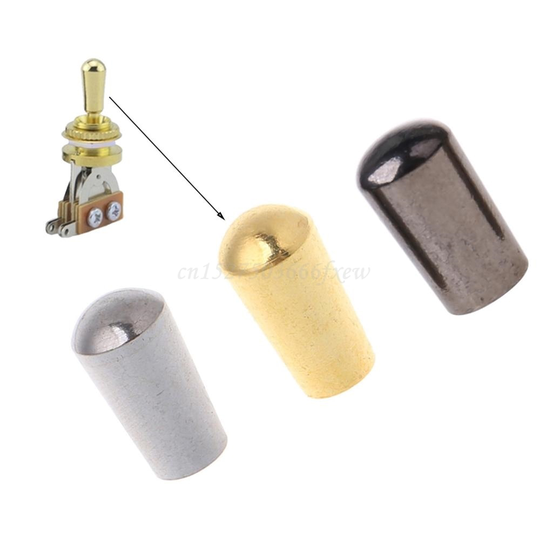 Interne Draad 3.5Mm Messing Elektrische Gitaar Tuimelschakelaars Knoppen Tip Cap Knop
