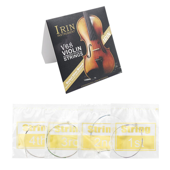 Irin 4 Stuks Vioolsnaren E-A-D-G Fiddle Snaren Steel Core Nikkel-Zilver Wond Voor 4/4 3/4 1/2 1/4 Viool universele