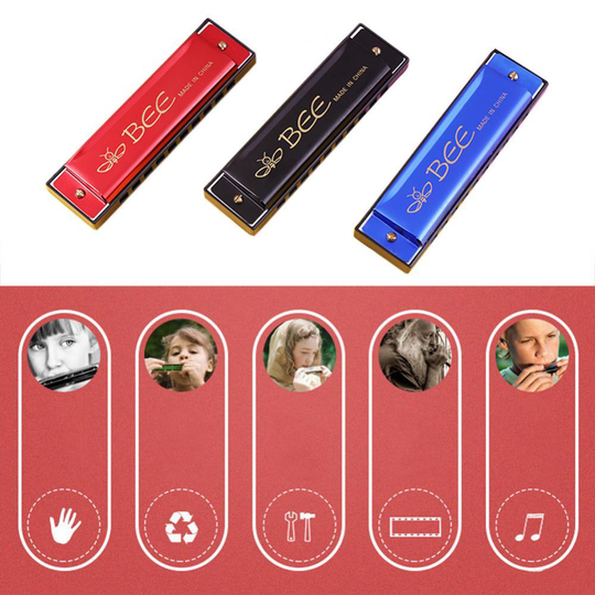 Metal10 Gat Polyfonie 3 Kleur Harmonica Instrument Gaita Mond Orgel Armonica Diatonica Mondharmonica