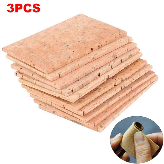 3 Stuks 60*40*2Mm Natuurlijke Saxofoon Cork Sheet Neck Joint Board Geschikt Voor Alto/Sopraan/Tenor Sax