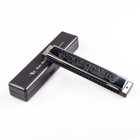 SWAN 24 Holes Tremolo Harmonica C Key Polyfonie Harmonicon Octaaf-tuned Mondharmonica Harmonica met doos