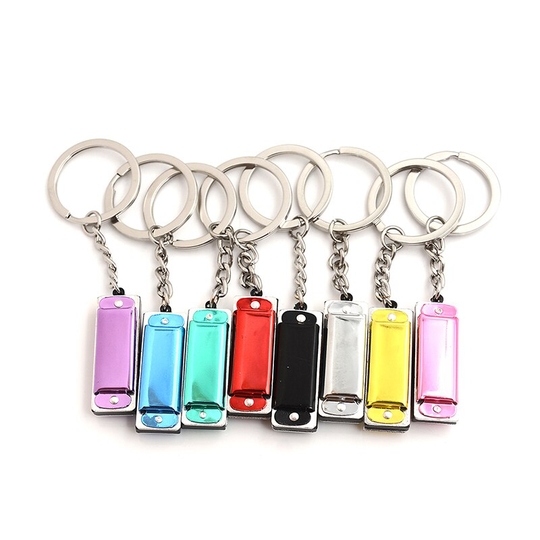 1 * Sleutelhanger Harmonische Harmonica Mini 8 Tone 4 Gaten Harmonica Sleutelhanger 3.6*1.2*0.8 Cm