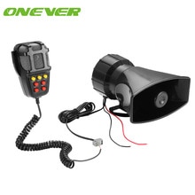 Onever Auto Alarm Hoorn 12 V 100 W Auto Sirene Voertuig Hoorn Mic PA Luidspreker Systeem 7 Tone Luid Security Alarm