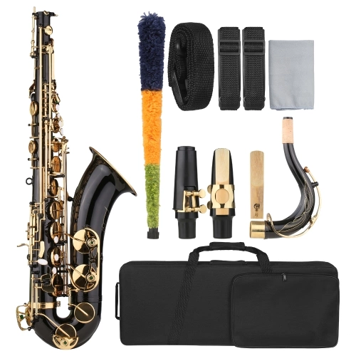 Muslady B-Flach Tenor Saxophon Bb Black Lacquer Sax für Musiker Anfänger
