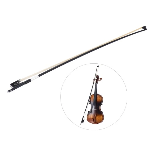 Gut ausgewogene Carbonfaser 4/4 Violine Fiddle Bow Runder Stick Exquisite Rosshaar Ebenholz Frosch