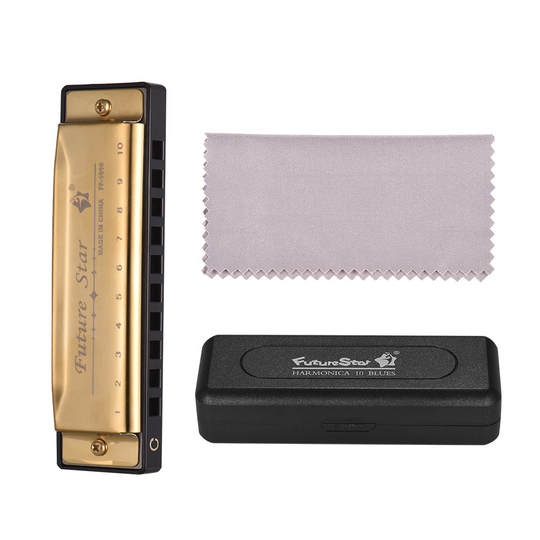 10 gaten Sleutel van C Diatonische Harmonica Mouthorgan ABS Spiegel Oppervlak Harmonica voor Beginners Professionele Studenten Kid