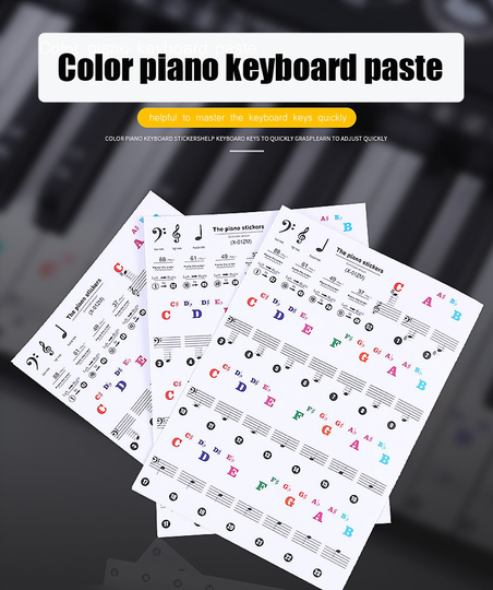 Transparante Pvc Muziek Decal Merkt Piano Toetsenbord Stickers 37 49 54 61 88 Toetsen Accessoires Voor Elektronische Piano Roll Up piano