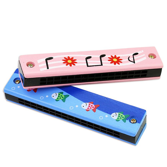 1 Pcs Willekeurige Kleur Twee Rij 16 Gat Houten Kleurrijke Harmonica Verlichting Speelgoed Vroege Ouder-kind Voor Kinderen Onderwijs om R0W4