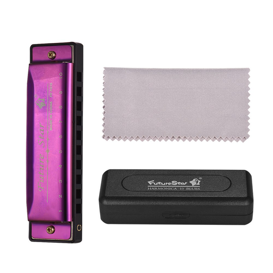Sleutel Van C Diatonische Harmonica Mouthorgan Met Abs Riet Spiegel Oppervlak 10 Holes Harmonica Muziekinstrument 4 Kleuren