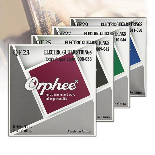 Professionele Gitaar Snaren Orphee Qe Serie Nikkel Legering Plated Elektrische Gitaar Snaren Vervanging QE23 /QE25/ QE27/QE29