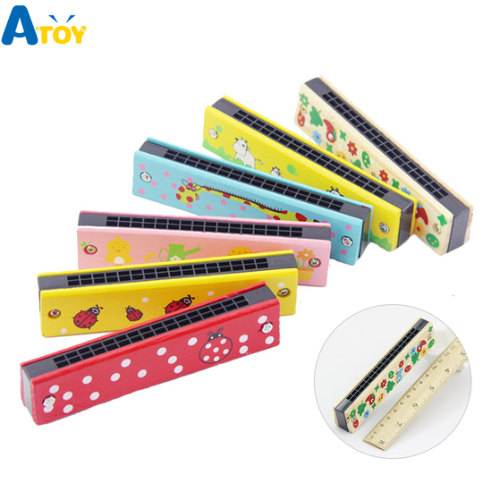 Kinderen Hout Harmonica 16 Gaten Leuke Cartoon Harmonica Speelgoed Kids Wind Instrument Beginner Praktijk Musical Educatief Spel Speelgoed