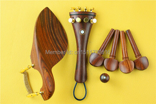 4/4 Viool Deel Redwood Accessoires, Pinnen Staartstuk Chinrest Eindpin Zeer Mooie