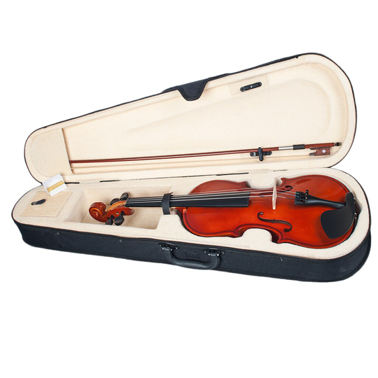 1/8 Basswood Akoestische Viool Voor Student Met Case, Strijkstok, Hars & Accessoires
