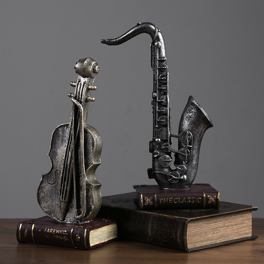 Muziek Thema Viool Hars Ambachten Standbeeld Sculptuur Home Decor Model Ornament Wijn Kast Decoratie