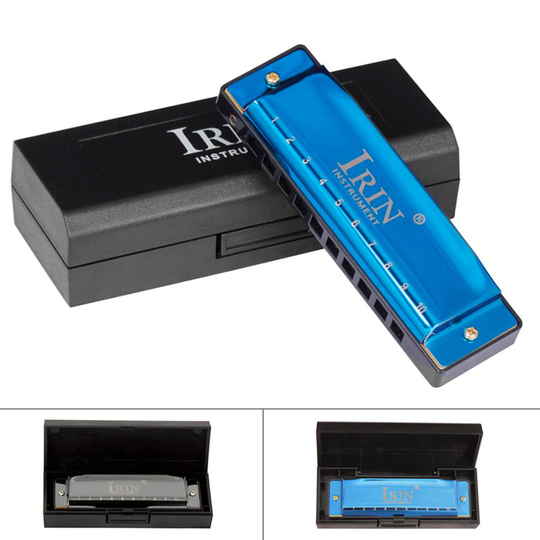 Harmonica 10 Hole 20 Tonec Hars Frets Blues Harmonica Mondharmonica Houtblazers Blauw Zwart Optioneel