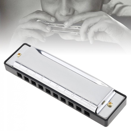 Zilver 10 Holes Blues Harmonica Muziekinstrument Roestvrijstalen Mond Orgel Voor Kinderen Kids Toys