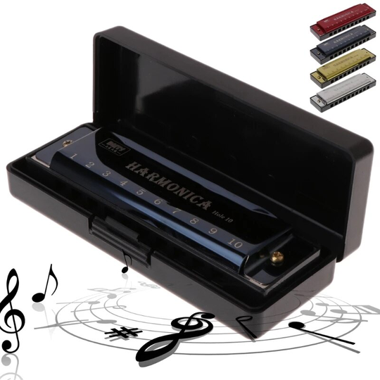 1Pcs 10 Gaten Sleutel Van C Blues Harmonica Muziekinstrument Educatief Speelgoed Met Case H4GF
