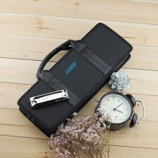 Professinal Portable10 gat Polyfone harmonica gig soft bag case harp cover instrument pakket (kan belasting 12 harmonica)