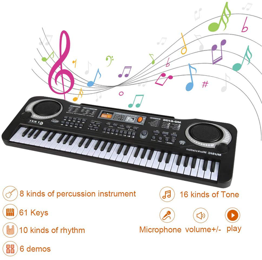 61 Key Toetsenbord Piano Voor Kinderen, Kinderen Draagbare Elektrische Orgel, muziek Elektronische Toetsenborden Piano Educatief Speelgoed Voor Jongen Meisjes