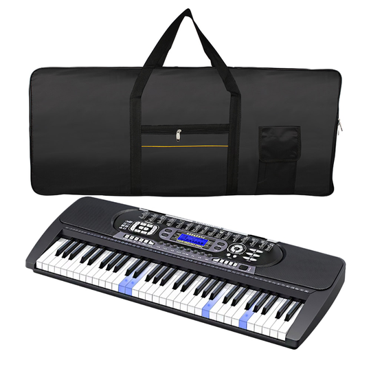 Zwart 61 Key Elektronische Toetsenbord Pack Met Gele Streep Patroon Waterdichte Oxford Doek Elektronische Toetsenbord Opbergtas