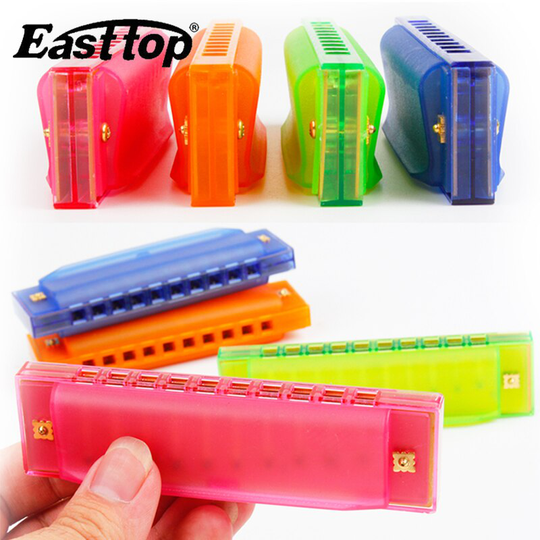 Easttop Doorschijnende Kleur Harmonica / 10 Holes Harmonica Voor Kinderen Speelgoed En Hobby/Kid