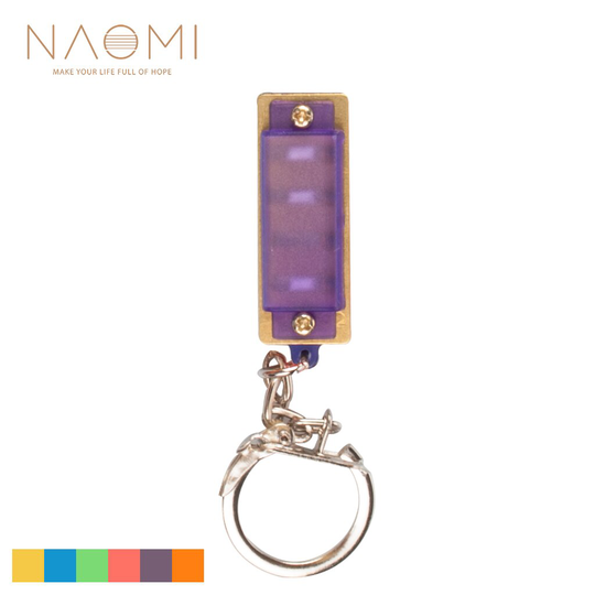 Naomi 4 Hole 8 Tone Miniharmonica Sleutelhanger Key Ringen Speelgoed Paars Kleur Muziekinstrument
