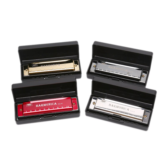 10 Gaten Sleutel Van C Blues Harmonica Muziekinstrument Educatief Speelgoed Met Case Houtblazers Instrument Voor Beginners