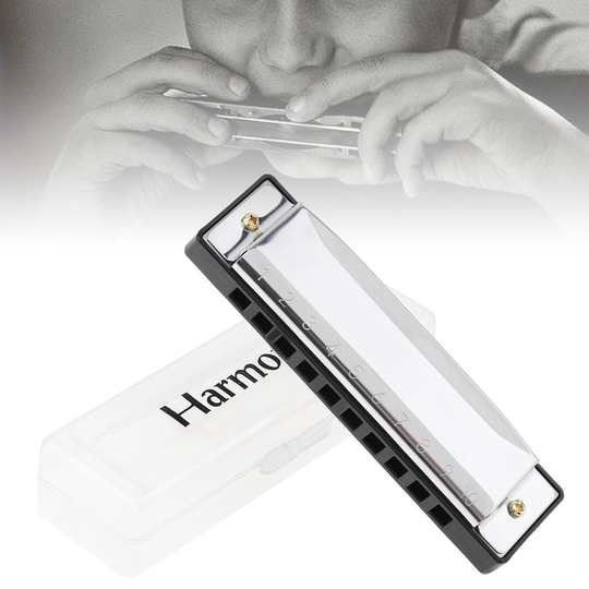 10 Gaten Zilver Blues Harmonica Muziekinstrument Roestvrijstalen Mond Orgel Voor Kinderen