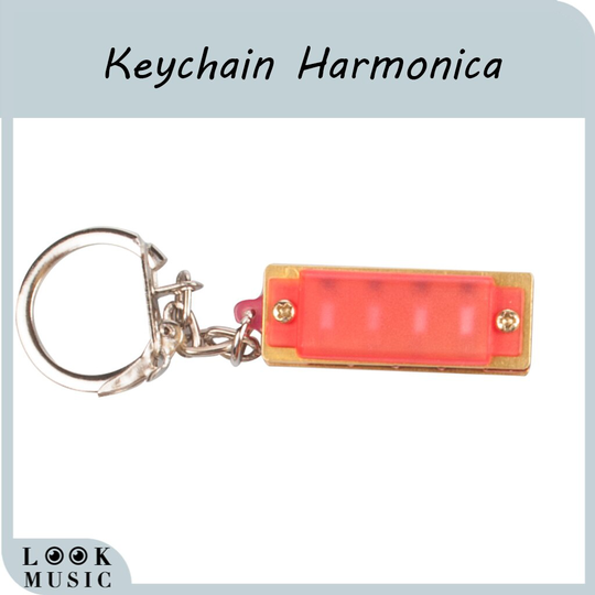 1Pc Mini 4 Gaten 8 Toon Harmonica Sleutelhanger Muzikale Ketting