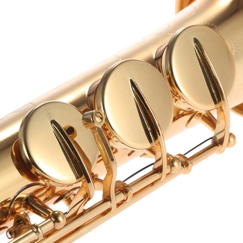 Messing Gerade Sopran Sax Saxophon Bb B Flach Bläser Instrument