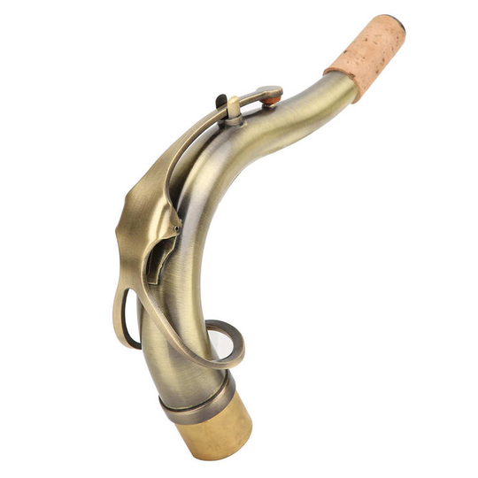 Saxofoon Sax Bocht Hals Messing Materiaal 27Mm Saxofoon Hals Blauw Antieke Lak Oppervlak Messing Voor Tenor Sax
