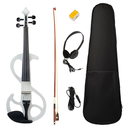 4/4 Full Size Elektrische Viool Set Houten Viool Met Staartstuk Bow Hard Case Hoofdtelefoon Rosin Audiokabel Muziekinstrument